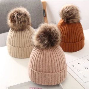 Kids Knit Pom Pom Beanie